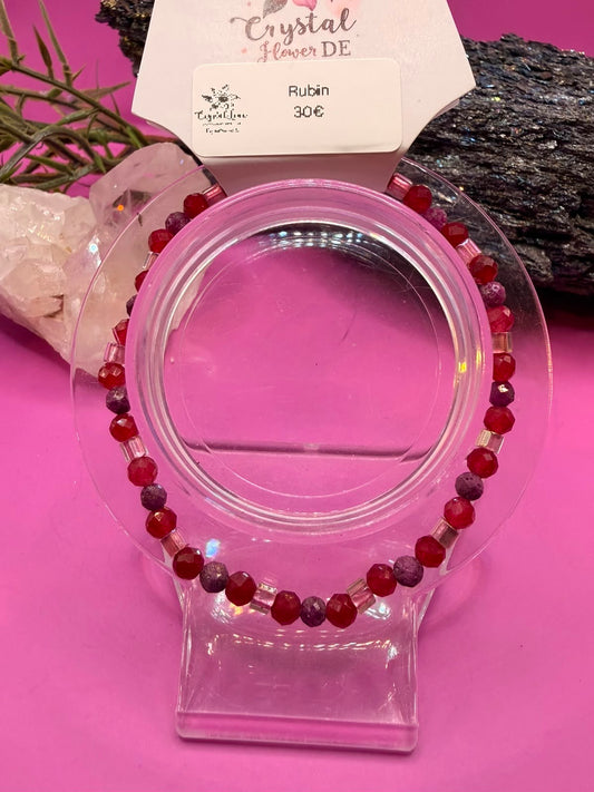 Echter Rubin und künstlicher Rubin Handmade Armband