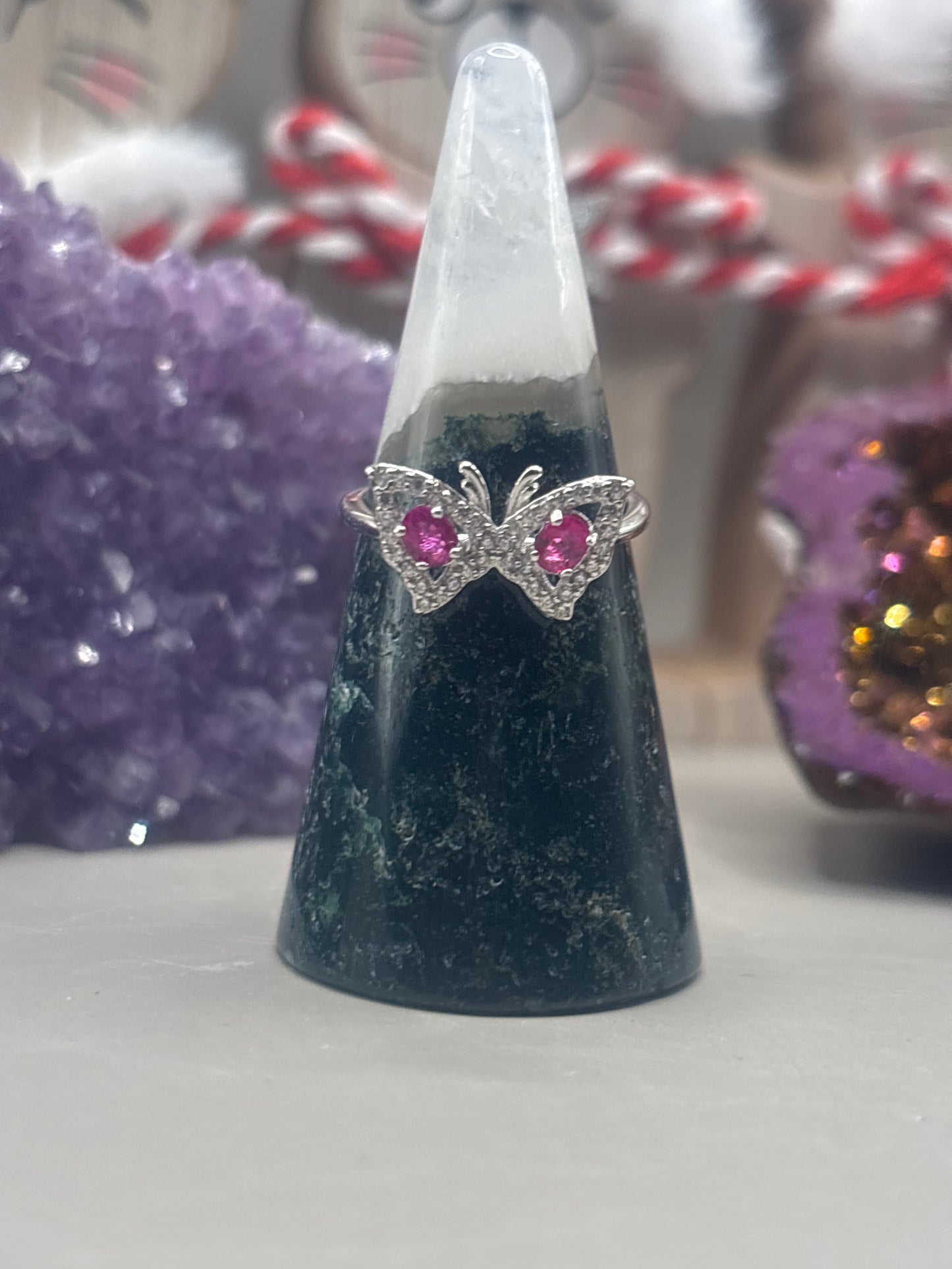 Rubin Schmetterling Ring