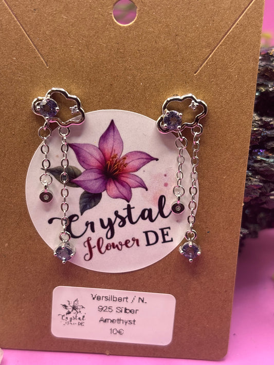 Amethyst hängende Wolken Ohrringe