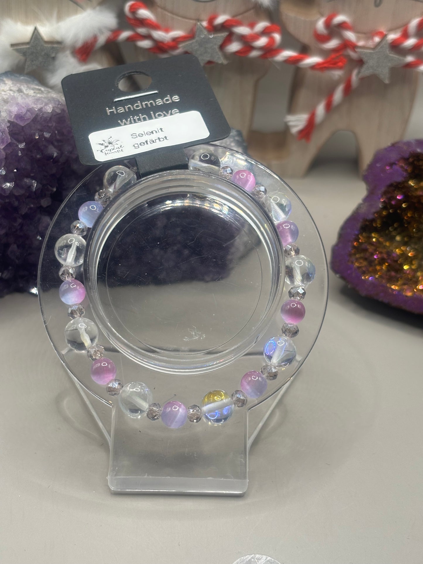 Gefärbter Selenit Armband Handmade