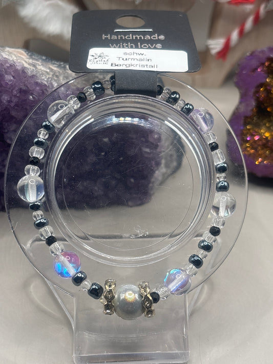 Turmalin und Bergkristall Armband Handmade