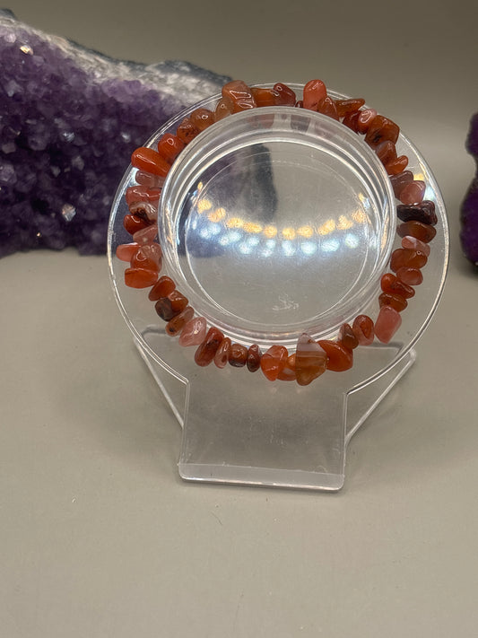 Roter Achat Splitterarmband