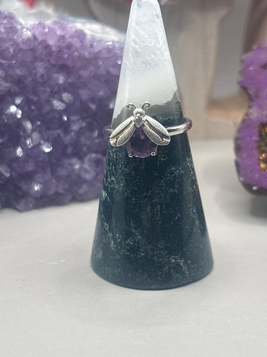 Amethyst Käfer Design Ring