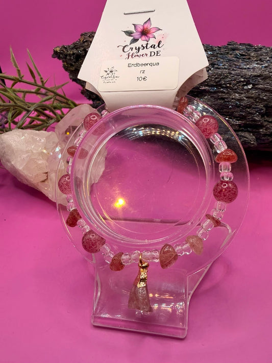 Erdbeerquarz Handmade Armband