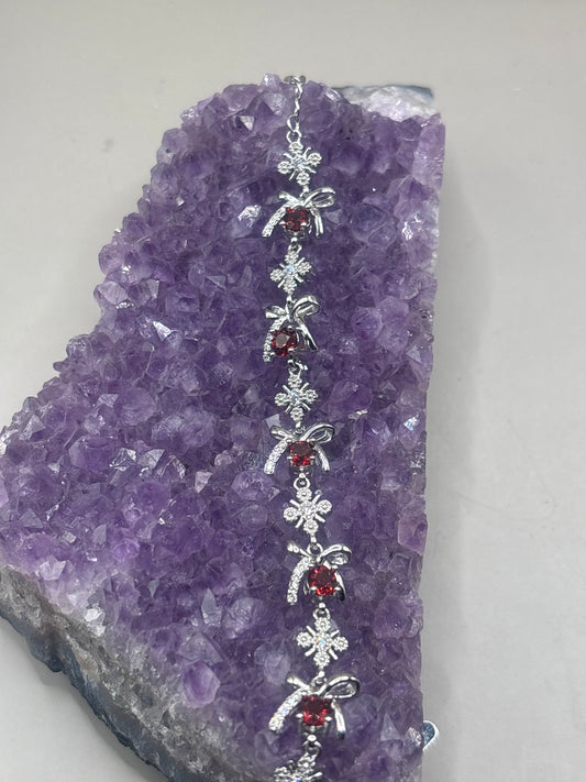 Granat Schleifendesign Armband