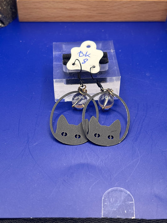 Bergkristall Katzen hängende Ohrringe