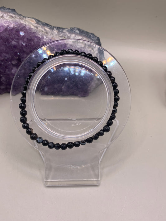 Schwarzer Achat Perlenarmband