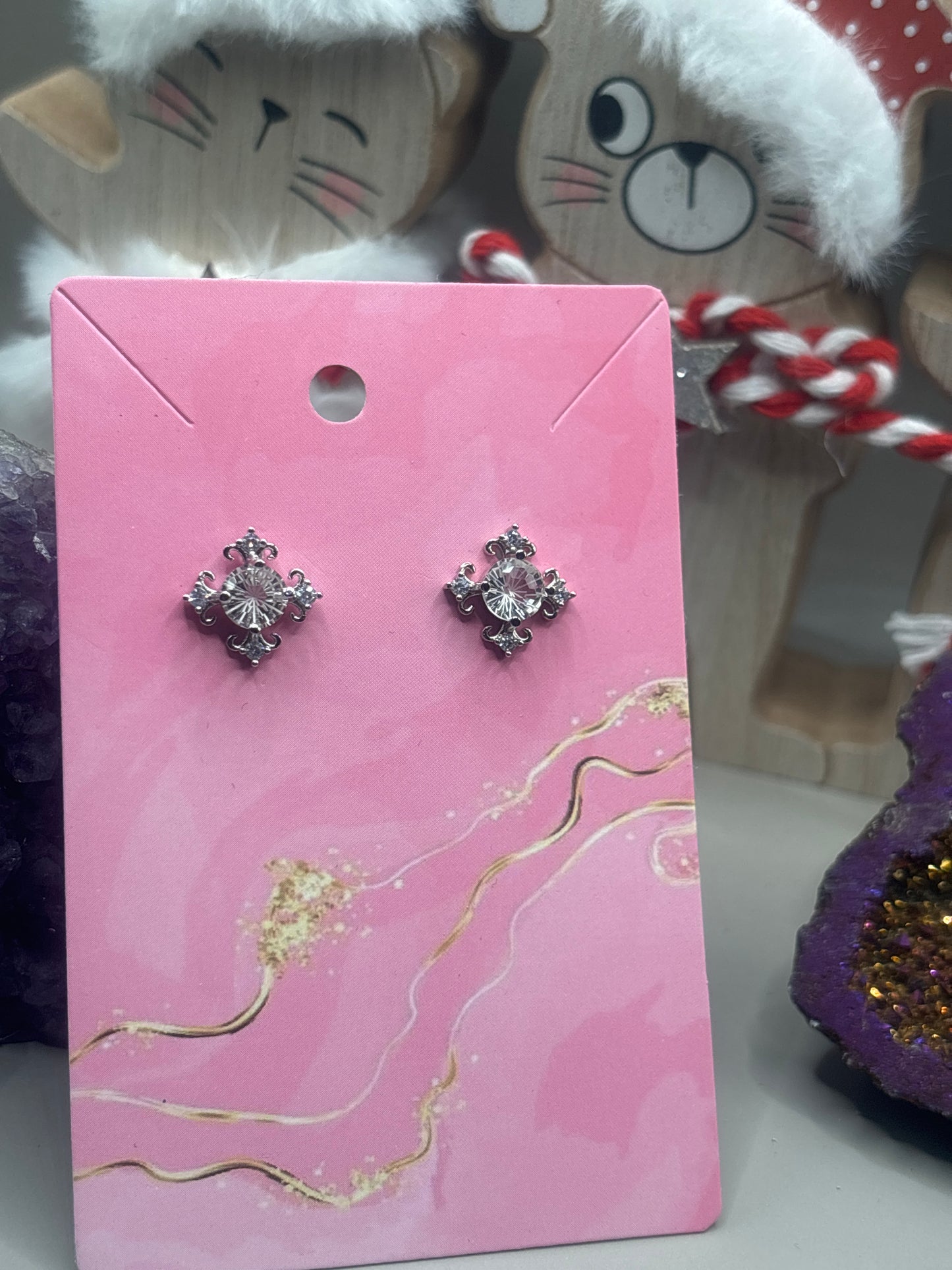 Moissanit Ohrstecker mit Fireworkscut