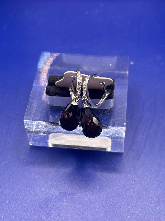 Rauchquarz Tropfen Ohrringe