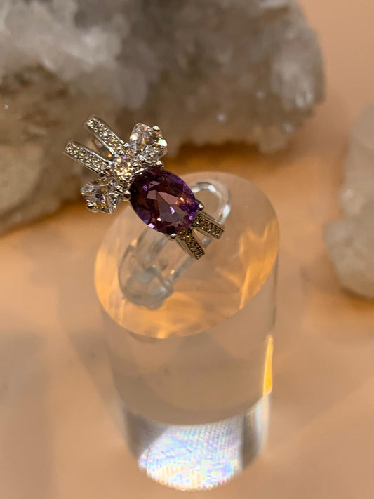 Amethyst als Schleife Ring