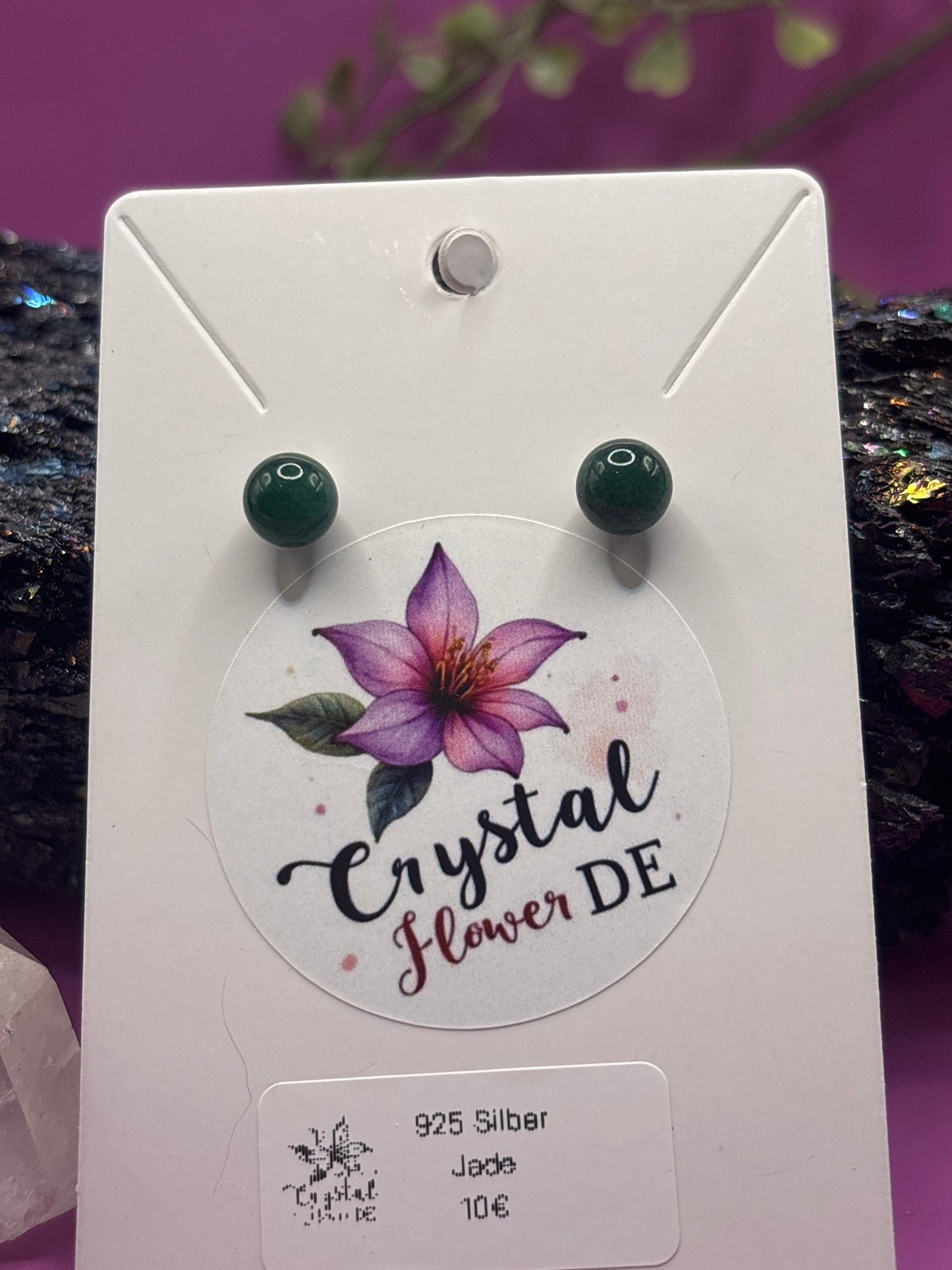 Grüne Jade Perle Ohrstecker