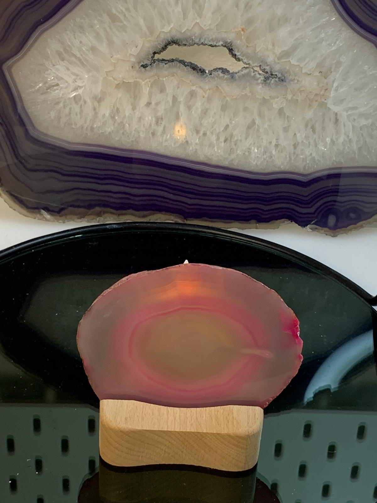 Rosa Achatscheibe klein