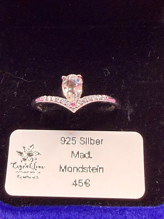Madagaskar Mondstein Tiara Design Ring