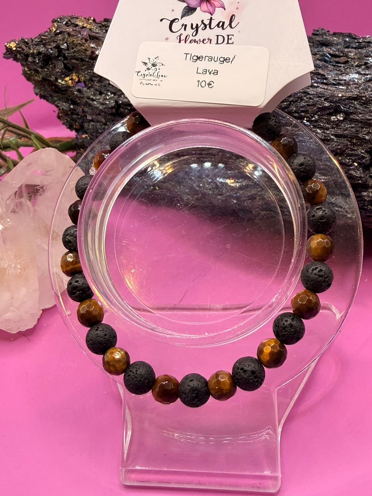 Lava und Tigerauge Handmade Armband