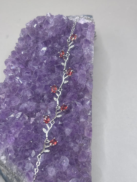 Granat Tulpen Design Armband