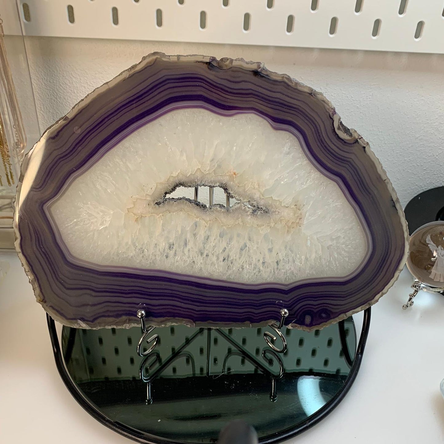 Achat Scheibe Natur/ Lila