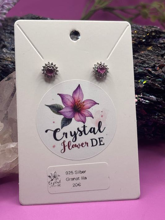 Purple Granat schlichte Ohrstecker