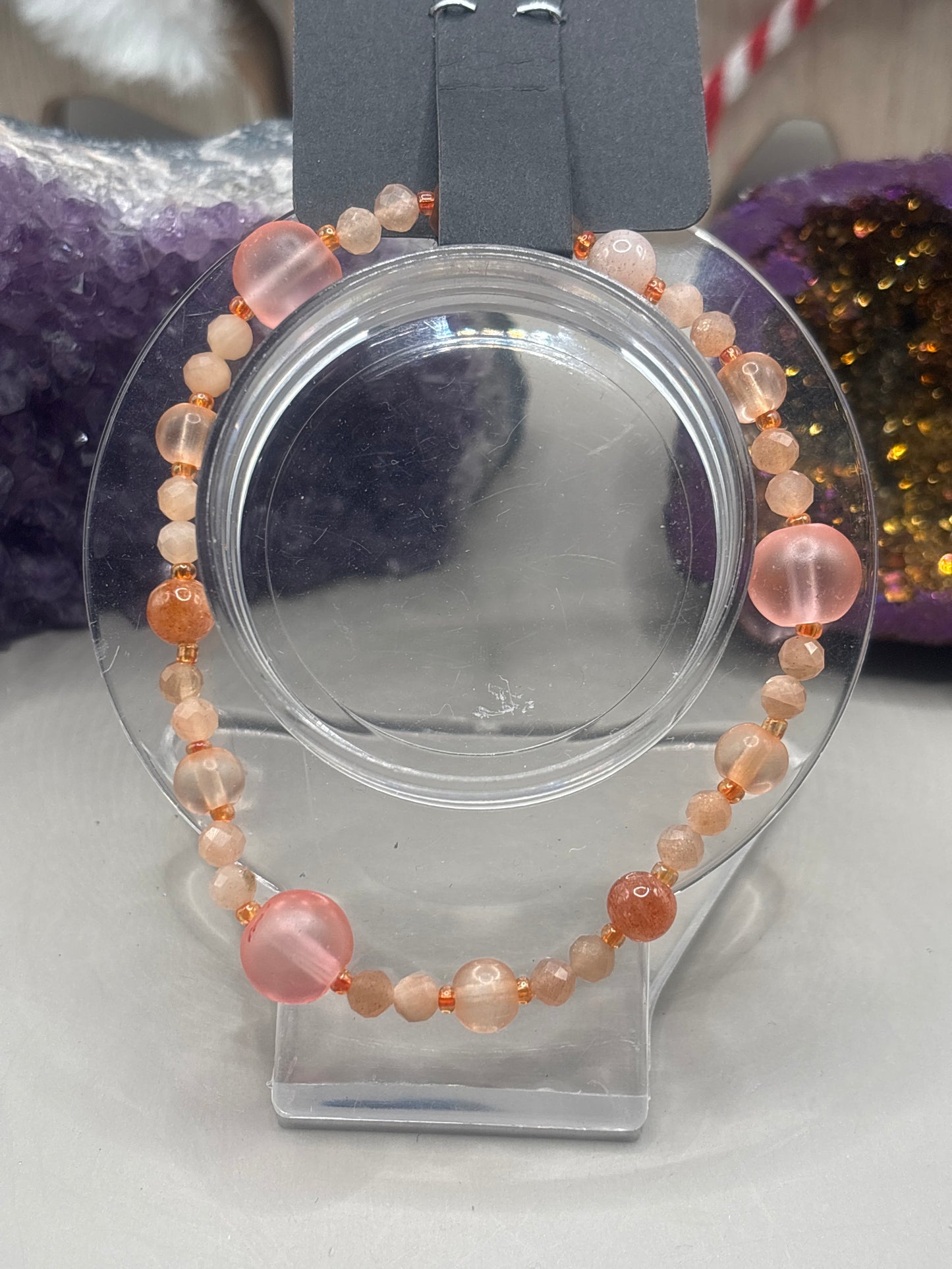 Pfirsichmondstein/ Sonnenstein Armband Handmade