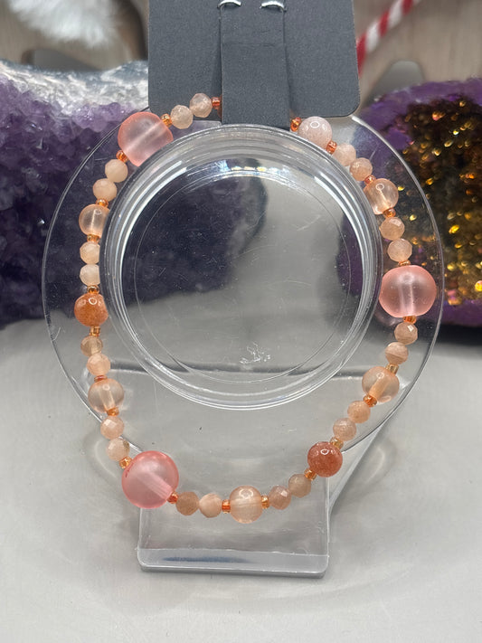 Pfirsichmondstein/ Sonnenstein Armband Handmade