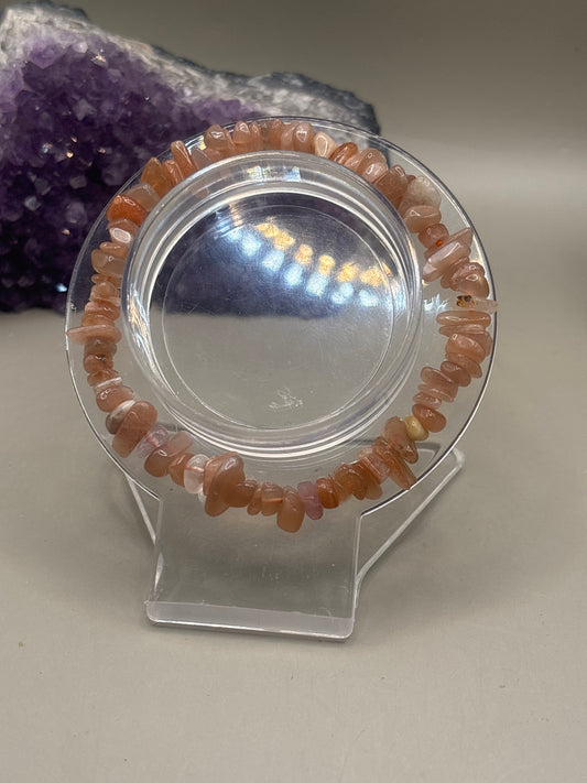 Pfirsichmondstein Splitterarmband