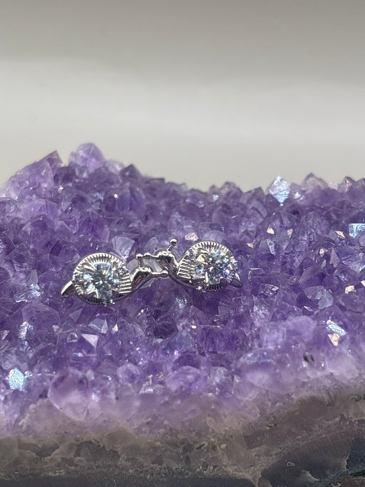 Moissanit Schnecke Ohrstecker