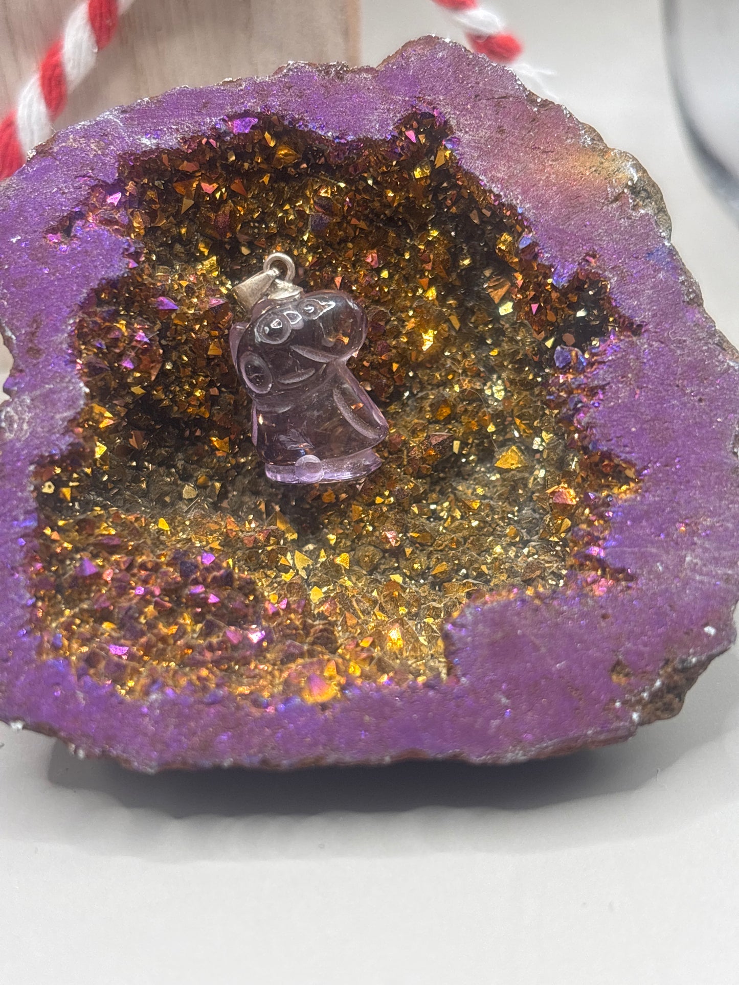 Fluorit Schweinchen Anhänger