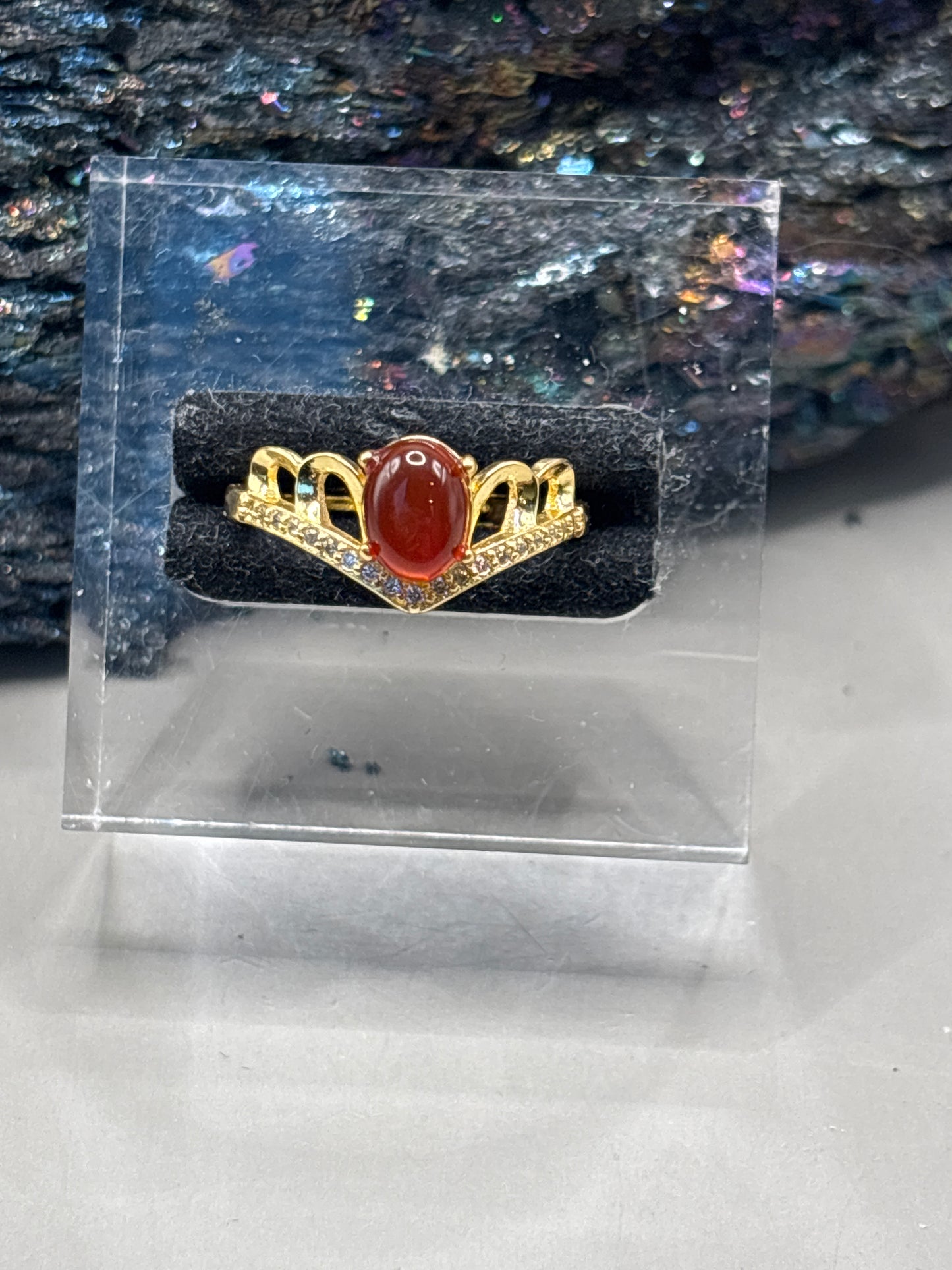 Obsidian im Tiaradesign Ring