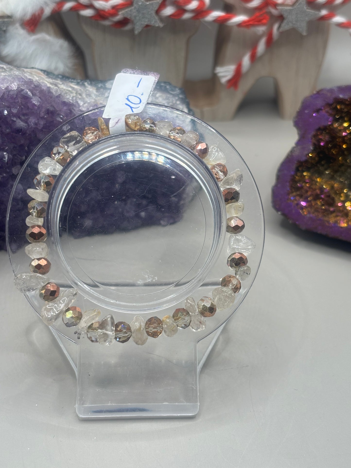 Goldener Rutil Splitterarmband Handmade