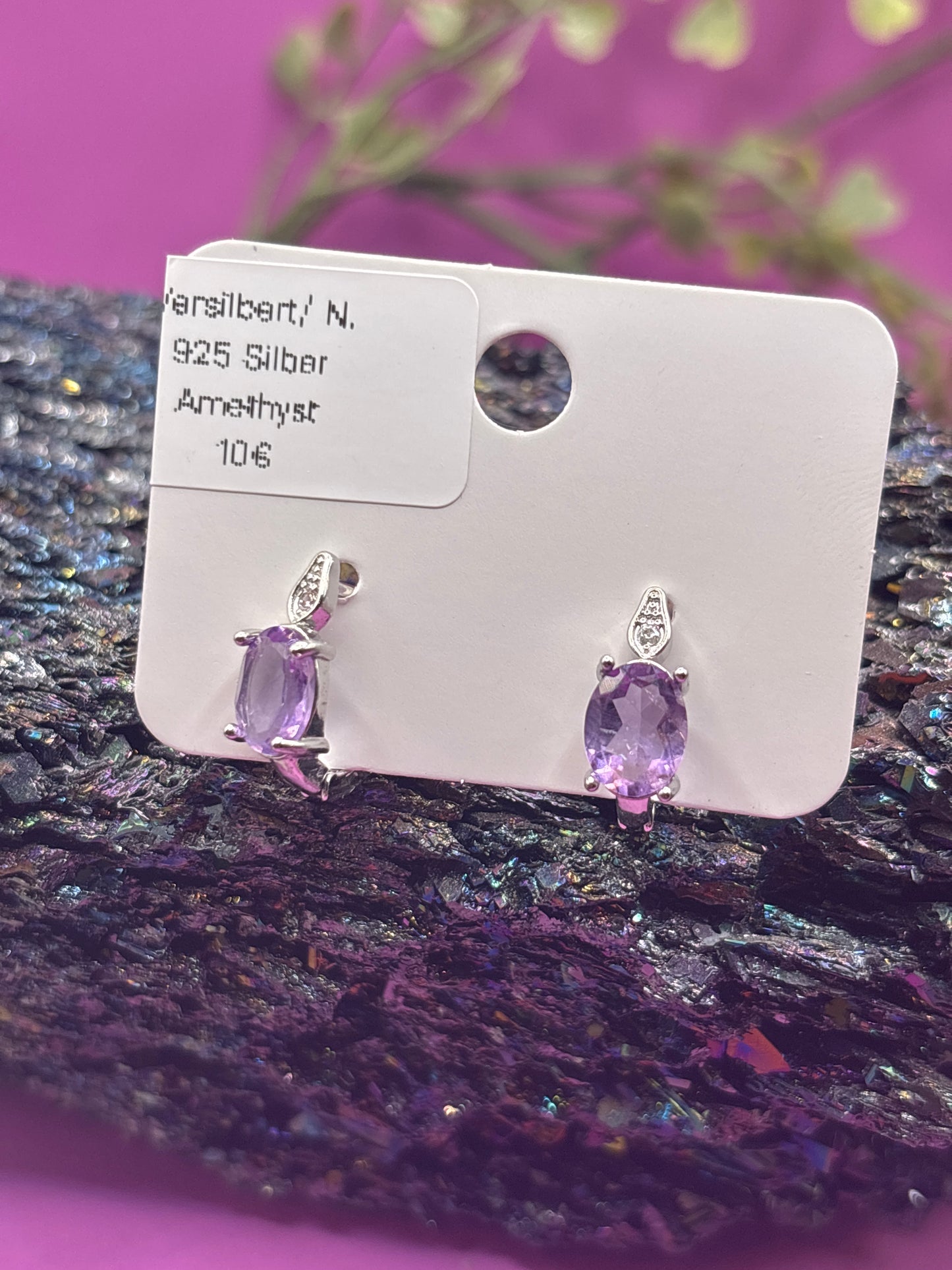 Einfache Amethyst Creolen