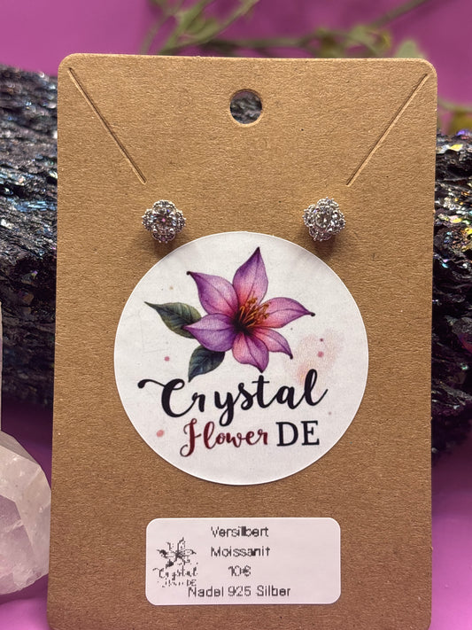 Moissanit schlichte Blumen Ohrstecker